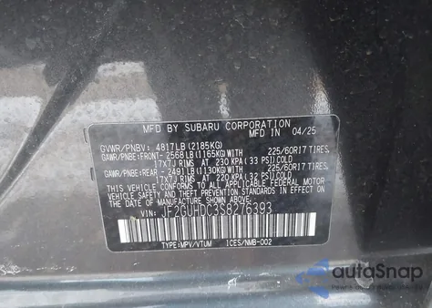 2025 Subaru Crosstrek Premium from USA, damaged, VIN JF2GUHDC3S8276393